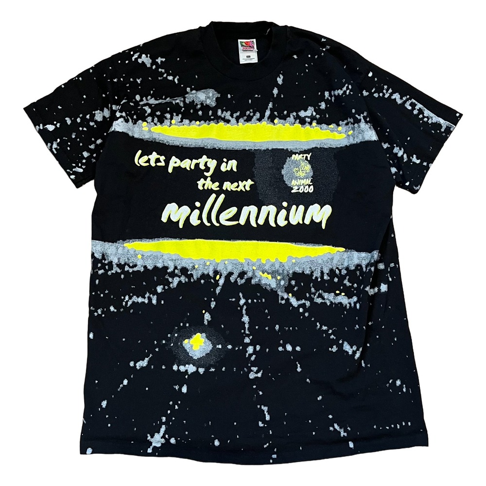 VTG Party In The Next Millennium Party Animal Sz XXL Y2K 2000 AOP Graphic Shirt*